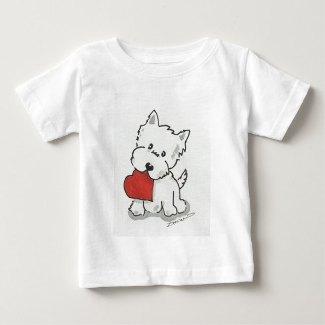 Westie With Heart Baby T-Shirt (Front)