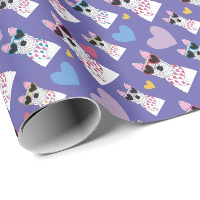 Westie with Heart Sunglasses Wrapping Paper (Roll Corner)