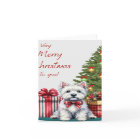 Westie with Packages Christmas Card