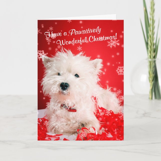 Westie Wonderful Christmas Wishes2 Customise It #2 Holiday Card (Front)