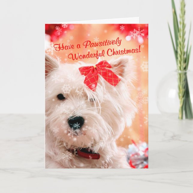 Westie Wonderful Christmas Wishes3 Customise It #2 Holiday Card (Front)