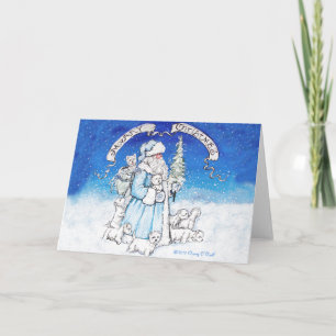 Westies and Santa Claus Holiday Card