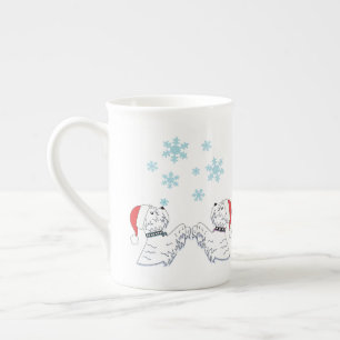 Westies and Snowflakes Bone China Mug