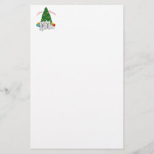 Westies by the Christmas Tree Stationery