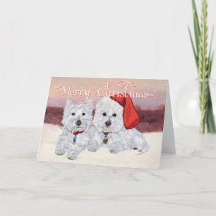 Westies in Wintertime Holiday Card