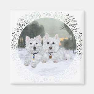 Westies in Wintertime Magnet