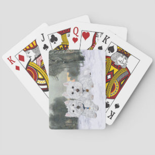 Westies in Wintertime Playing Cards