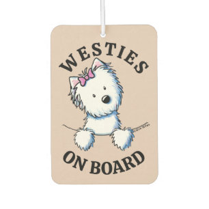 Westies On Board  Car Air Freshener