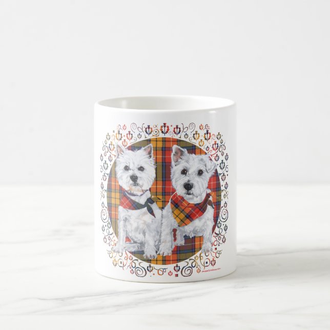 Westies on Tartan Coffee Mug (Center)