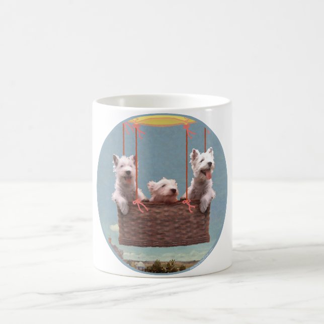 Westies Up in a Balloon Coffee Mug (Center)