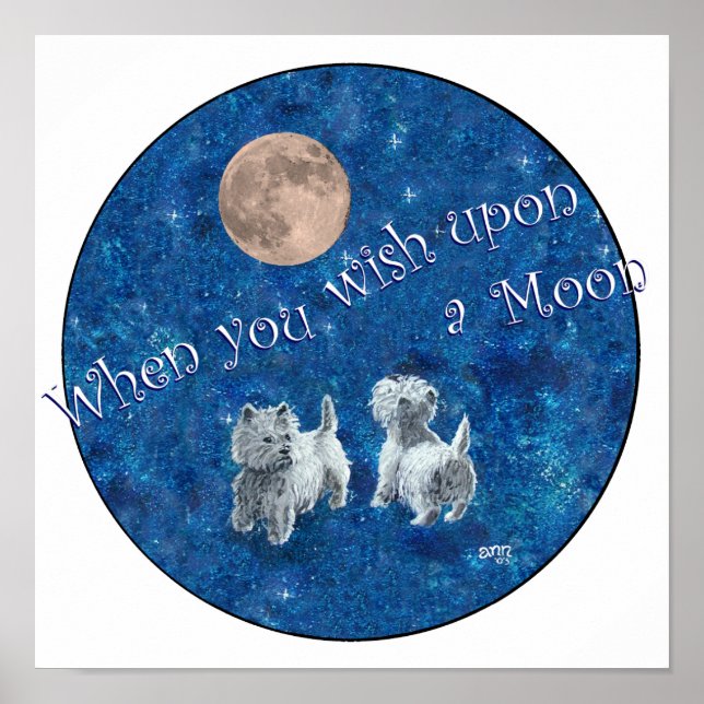 Westies Wishing on the Moon Poster (Front)