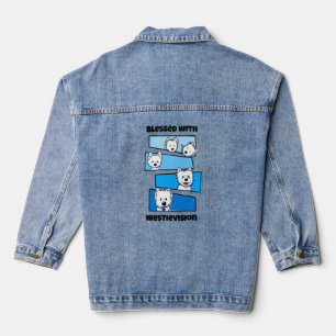 Westievision Westie Terrier Lover T-Shirt Denim Jacket