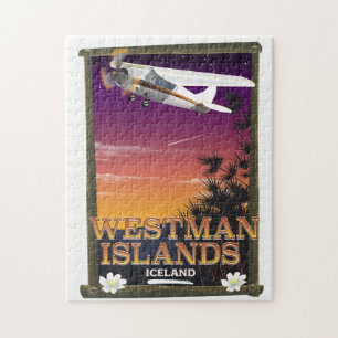 Westman Islands Iceland travel poster Jigsaw Puzzle