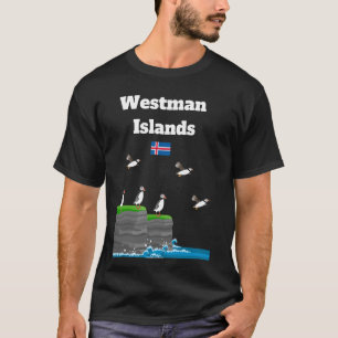 Westman Islands Puffin Colony Sea Cliffs Iceland f T-Shirt