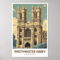 Westminster Abbey England Travel Art Vintage