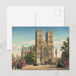 Westminster Abbey Japanese Woodblock Print Postcard