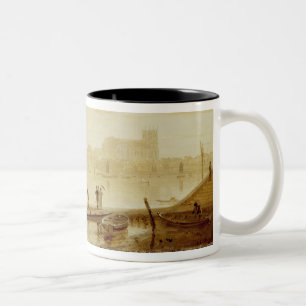 Westminster Bridge and Abbey, 1813 (oil on board) Two-Tone Coffee Mug