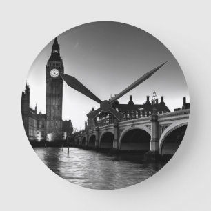 Westminster Bridge and Big Ben Round Clock