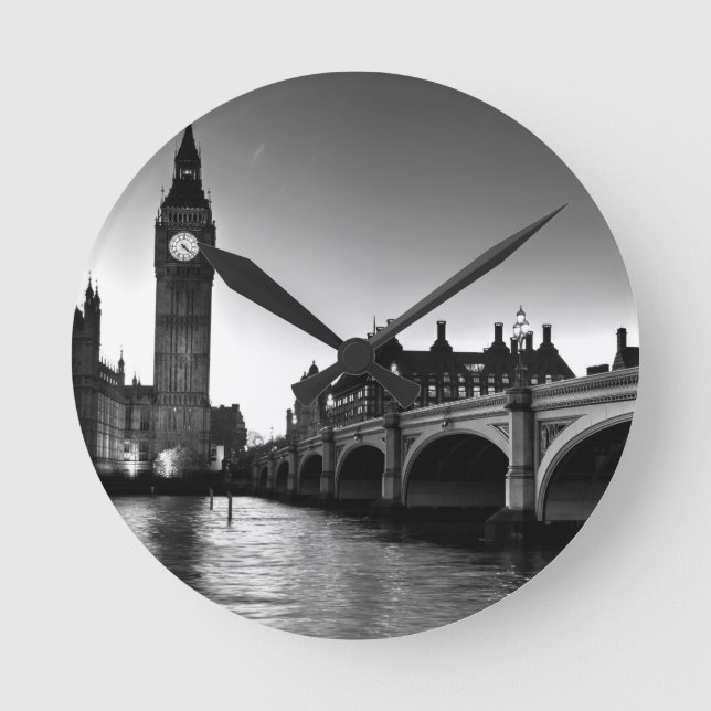 Westminster Bridge and Big Ben Round Clock (Front)