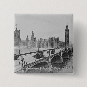 Westminster Bridge and the Houses of 15 Cm Square Badge