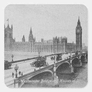 Westminster Bridge and the Houses of Square Sticker