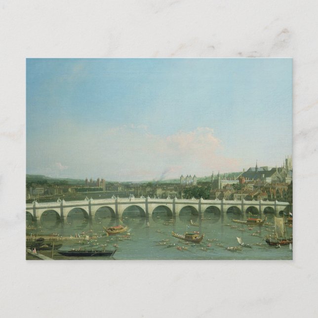 Westminster Bridge from the North with Lambeth Postcard (Front)
