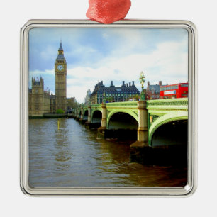 Westminster Bridge, London UK Metal Ornament