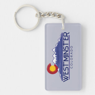 Westminster Colorado wood mountains keychain