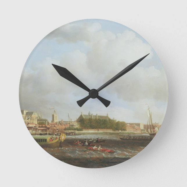Westminster from Lambeth, with the ceremonial barg Round Clock (Front)