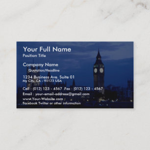 Westminster from the south bank of the Thames, Lon Business Card