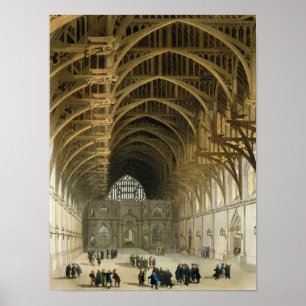 Westminster Hall, engraved by J. Bluck pub Poster