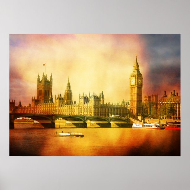 Westminster Palace and Bridge Poster (Front)