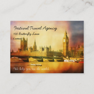 Westminster Palace and Bridge with Big Ben Business Card