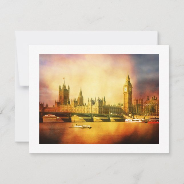 Westminster Palace and Bridge with Big Ben Invitation (Front)