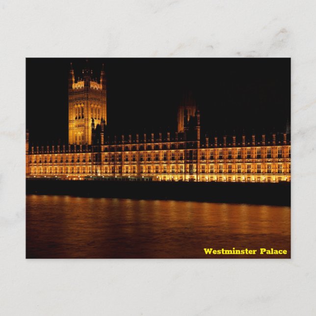 Westminster Palace at Night  Postcard (Front)