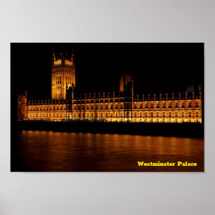 Westminster Palace at Night Poster
