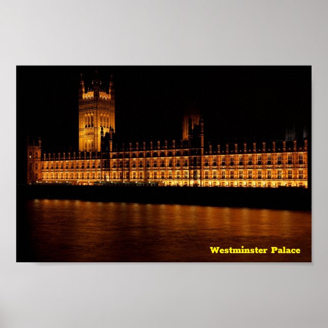 Westminster Palace at Night Poster (Front)