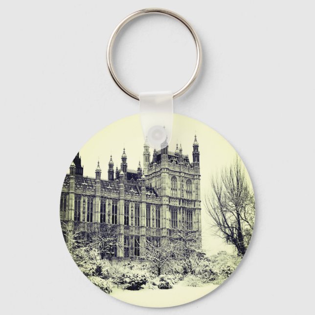 Westminster, Parliament, Winter London - British Key Ring (Front)