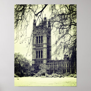 Westminster, Parliament, Winter London - British Poster