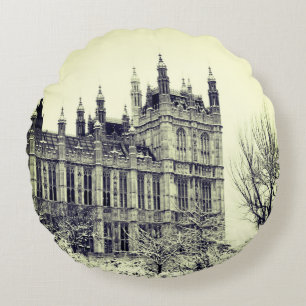 Westminster, Parliament, Winter London - British Round Cushion