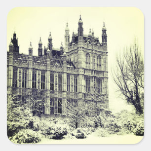 Westminster, Parliament, Winter London - British Square Sticker