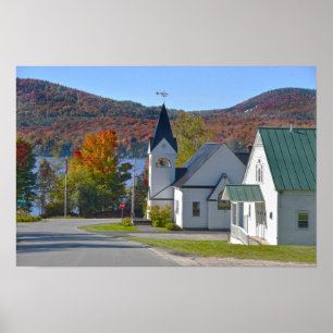 Westmore Church on Lake Willoughby Poster
