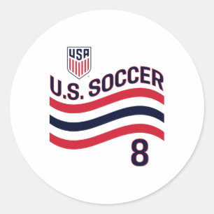 Weston Mckennie 8 White Usmnt Officially Licensed Classic Round Sticker
