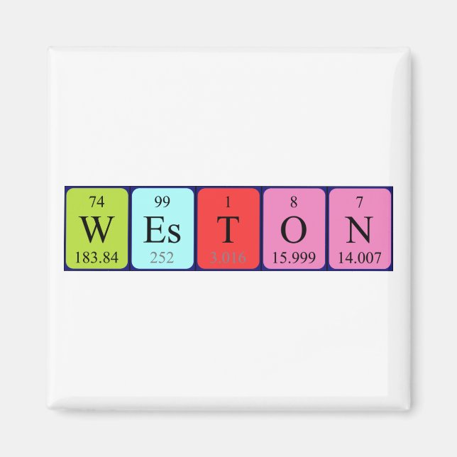 Weston periodic table name magnet (Front)