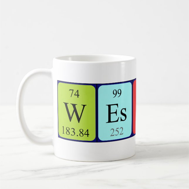 Weston periodic table name mug (Left)