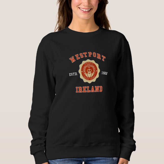 Westport Mayo Ireland Shamrock Claddagh Vintage Sweatshirt (Front)