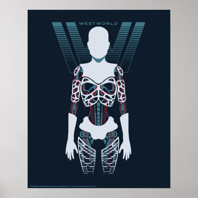Westworld | Android Skeleton Over Logo Poster (Front)
