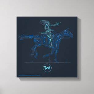 Westworld   Dolores Riding Horse Circuit Graphic Canvas Print