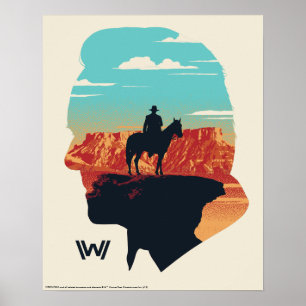 Westworld Dr. Ford Silhouette Of Man in Black Poster
