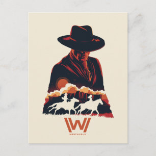 Westworld   Man in Black Desert Silhouette Postcard